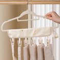 thumbnail image 2 of ChicYu Folding Travel Hanger with 8 Clips,Windproof Fabric Clamp System for Socks,Undergarments, Hotel Dorm Laundry Solutions Beige, 2 of 5