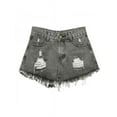 thumbnail image 3 of Topumt Women Fashion Sexy High Waist Ripped Hole Tassel Denim Shorts, 3 of 5