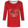 thumbnail image 4 of Craaazy Women's Casual Christmas Tops Round Neck 3/4 Sleeve Xmas T-shirt Fashionable Santa Shirts Gifts, 4 of 4