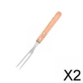 thumbnail image 1 of Paquete de 2-6 tenedores de cocina con mango de madera, tenedor de barbacoa para barbacoa, parrilla y cocina 2 piezas, 1 of 8