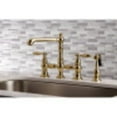 thumbnail image 2 of Kingston Brass KS7272ALBS Kitchen Faucet with Side Sprayer, Polished Brass, 2 of 5