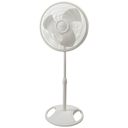 Lasko 16 Oscillating 3-Speed Pedestal Fan with Adjustable Height, 47 H, White, S16200, New