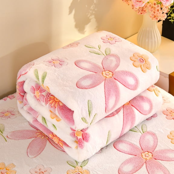 Btomtd Winter Thick Milk Velvet Flannel Blanket with Various Pattern, Soft and Warm Bed Throw Blanket for Couch and Sofa, 47" x 80" (A)