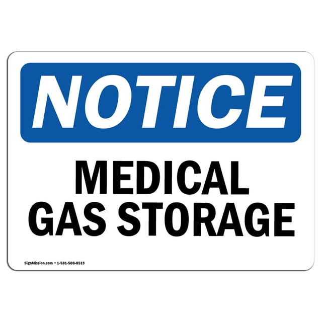 Signes d'Affichage OSHA - Signe de Stockage de Gaz Médical Extrêmement Durable Fabriqué aux États-Unis Signes Ou Autocollant d'Étiquette de Vinyle Résistant Protégez Votre Chantier de Construction, Entrepôt, Zone de Magasin et Entreprise