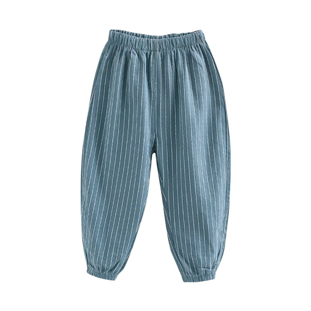 Odeerbi 2-10 Años Niños Niñas Algodón Bloomers Verano Rayas Jogger Pantalones Color Sólido Transpirable Linterna Pantalones Haren Pantalones