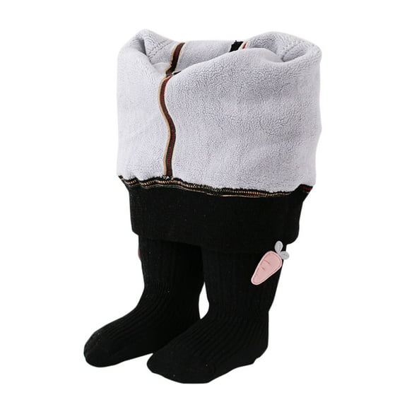 MEZZALL Baby Girl Tight Toddler Thick Stocking Leggings Knit Footed Tight Girl Warm Winter Pantyhose With Bowknot Classic Dailywear, Black, XL