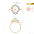 thumbnail image 5 of ANGARA Freshwater Cultured Pearl & Graduated Diamond Halo Ring in 14K Yellow Gold for Women | June Birthstone, Birthday, Anniversary, Jewelry Gift for Women | Pearl Ring, 5 of 9