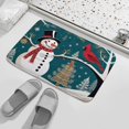 Snowman Bath Mat, Rustic Christmas Theme Bath Rug, Non Slip Bathroom