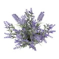 11inch x 4inch Artificial Lavender Plant in White Pot, Purple, for