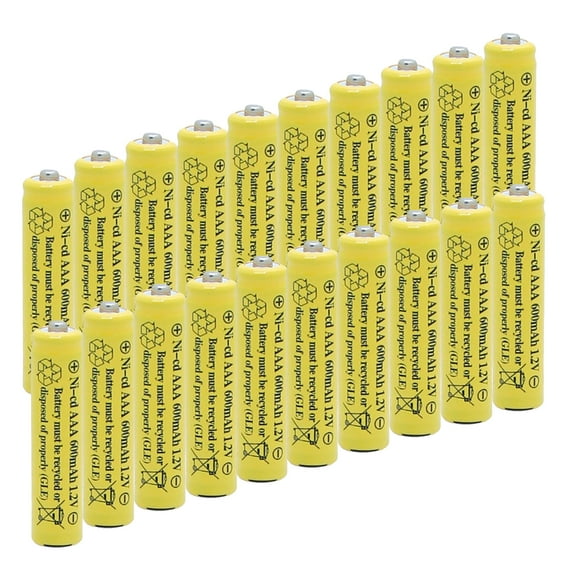 OXWINOU 20-Pack 1.2v AAA Battery Ni-Cd 600mAh Rechargeable Batteries for Camera Toys flashlight Solar Light Batteries