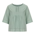 thumbnail image 3 of Women's Half Sleeve Tops Solid Color Cut Out Polyester for Summer, 3 of 5
