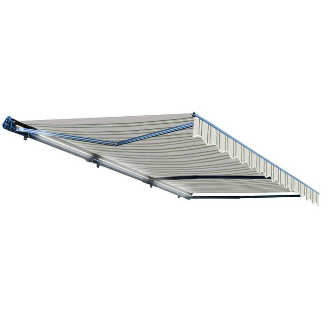 ALEKO AWCL10X8MSGR58 Auvent Rétractable Motorisé à Demi-Cassette 10 x 8 Pieds, Vert Multi-Bandes