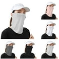 thumbnail image 2 of Xfvqtps Womens Face Mask Neck Scarf Integrated with Ear Loops Ice Silk Mesh Breathable Solid Color UV Protection Sun Protective Sunshade Multipurpose Cycling Mask Black, 2 of 4
