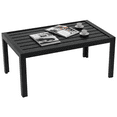 thumbnail image 1 of Outsunny Table Basse d'Extérieur, Table d'Appoint Rectangulaire avec Cadre en Acier, Noir, 1 of 10