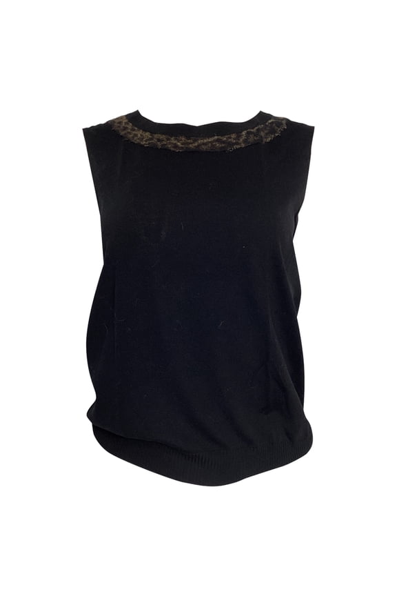 Pre-Owned Saint Laurent Knitted Tank Top in Black Wool