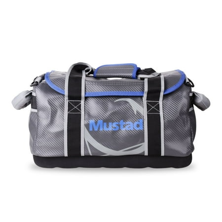 UPC: 0023534069145 | Mustad 24 Hard Bottom Storage/Boat Bag Dark Grey/Blue W/ Carry Strap