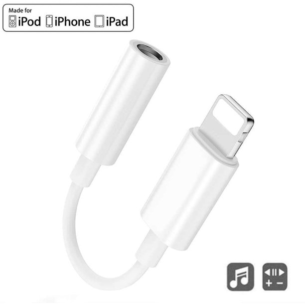 Lightning to 3.5mm Headphones/Earbuds Jack Adapter Aux Cable Earphones