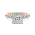 thumbnail image 3 of IGI Certified 4 Carat Princess Shape Lab Grown Diamond Engagement Ring | 14K Rose Gold | Micaela Halo Diamond Ring | FG-VS1-VS2 Quality Friendly Diamonds, 3 of 5