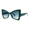 thumbnail image 4 of Womens Thick Plastic Oversized Cat Eye Butterfly Fashion Sunglasses Green - Smoke, 4 of 8