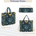 thumbnail image 6 of FORMRS Womens Corduroy Tote Bag Crossbody Shoulder Handbag with Pocket, Green Dragon Flowers, 6 of 7