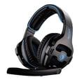 thumbnail image 3 of Auricures universales ajustables para PC Auricures de 3,5 mm con micrófono sobre oreja Negro Soledad Auriculares para juegos ajustables, 3 of 10