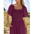 thumbnail image 3 of Vestido ZESICA Minivestido casual de verano para mujer, color ciruela, XL, 3 of 6