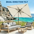 thumbnail image 3 of Kojooin 10 x 6.5 ft Rectangular Patio Umbrella, Outdoor Table Umbrella with Crank and Push Button Tilt, 3 of 8
