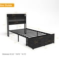 thumbnail image 2 of AENKYO Twin Size Bed Frame with 4 Storage Drawers, LED Lights, Charging Station Headboard, Rustic Brown, 2 of 9