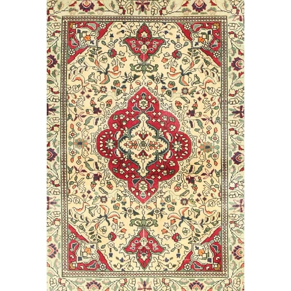 Ahgly Company Indoor Rectangle Traditional Harvest Gold Persian Area Rugs, 7' x 9'
