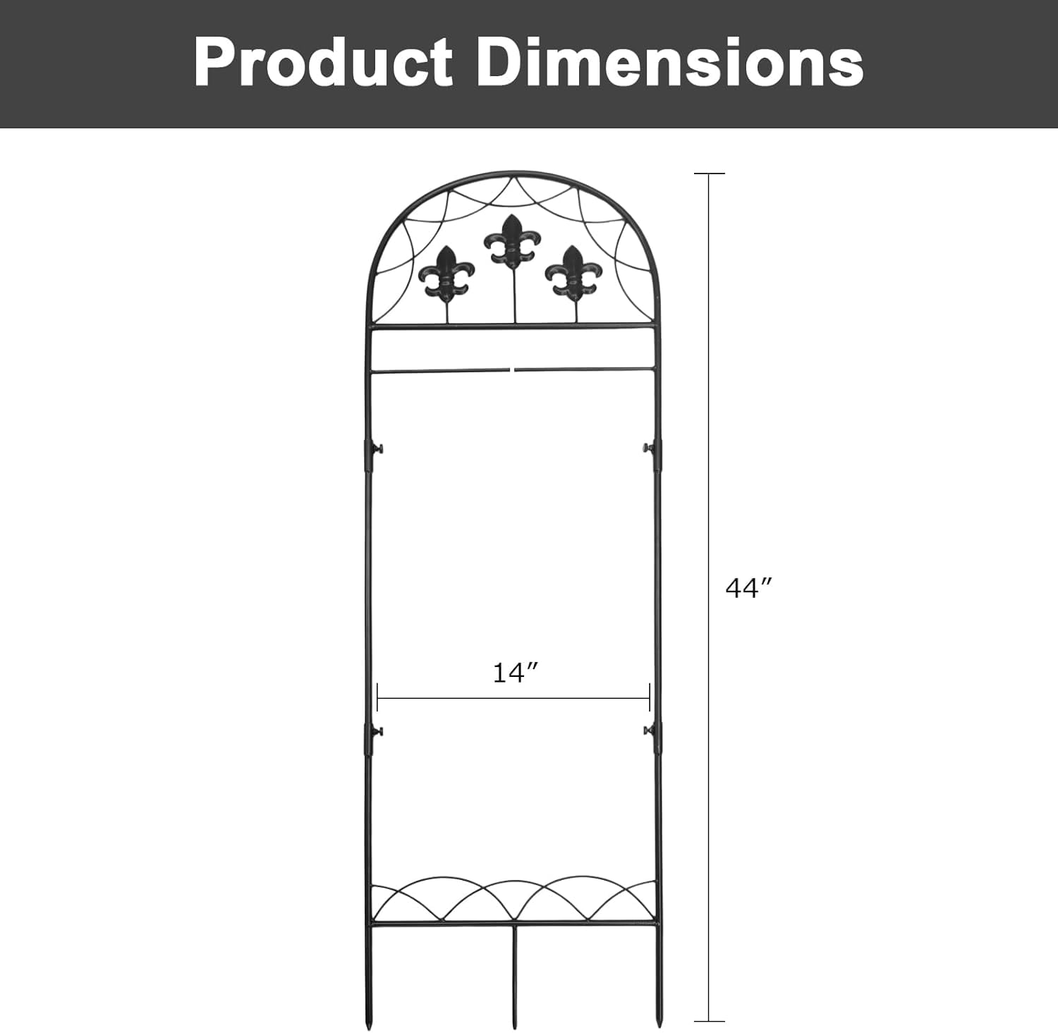 Garden Flag Stand, Metal Yard Holer, Fleur Style Decorative Pole Stake for Outside, Suit 12 * 24 inch Christmas (Flag Not Include)