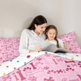 thumbnail image 4 of Homewish Pink Dog Paw Bone Full Size Comforter Sets,Pet Lover Bedding Comforter Set,Polkadot Reversible,3-Piece,1 Comforter and 2 Pillowcases, 4 of 7