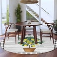 thumbnail image 3 of Summer Lemon Round Area Rug 6Ft Washable Circle Rugs for Bathroom Office, Potted Plant Black Plaid Vintage Wood Non-Slip Carpet Floor Mats Indoor Outdoor Carpet Runner Aesthetic Home Decor, 3 of 8