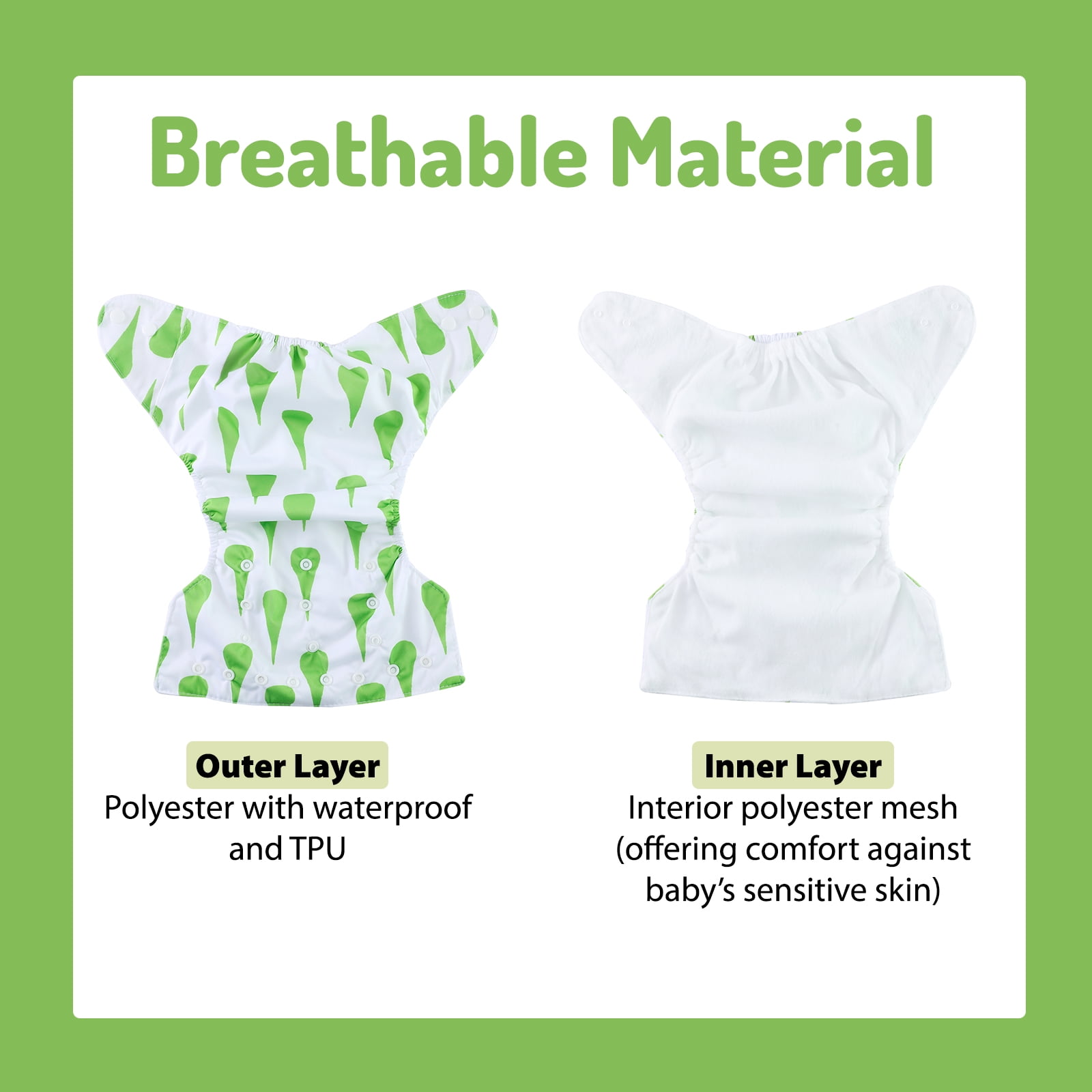 Piu Dino Baby Pool Diaper (Kit w/ 2 units) - Green