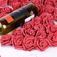 thumbnail image 2 of 100PCS Artificial White Rose 7Cm Flower Valentine'S Day White Flower Head Decoration Wine Red Hair Accessory, 2 of 4