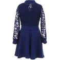 thumbnail image 4 of Little Girls Beautiful 3 Pieces Lace Jacket Dress Necklace Set Flower Girl Dress Royal 4 (2J0K9S6), 4 of 4