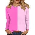 thumbnail image 2 of RXIRUCGD T-Shirts de Mode pour Femmes Col Rond Décontracté T-Shirt Ample à Manches Longues, Rose, Taille : m, 2 of 5