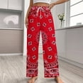 thumbnail image 2 of Bandana - Red Art Women's Pajamas Pajama Pants Women's Sleepwear Lounge Sleep Bottoms Stretch with Pockets, 2 of 7