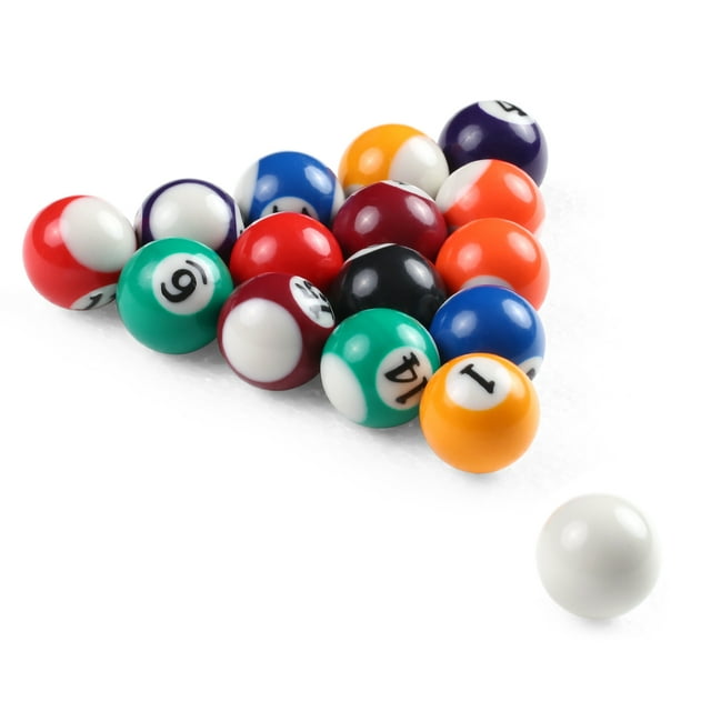 Ensemble de Boules de Billard pour Enfants 25 mm / 38 mm en Résine Petites Boules de Queue de Piscine Ensemble Complet