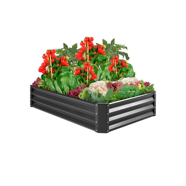 Best Choice Products 6x3x1ft Outdoor Metal Raised Garden Bed for