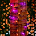 thumbnail image 3 of Novelty Lights 34ft Christmas String Lights, 100 Purple/Amber LED Bulbs on Black Wire, 4" Spacing, Connectable Indoor Outdoor Commercial Grade Lighting for Holidays Patio Weddings, 3 of 7