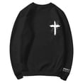 thumbnail image 4 of XIAOCHA Women's Cross Psalm Text Graphic Sweatshirt Long Sleeve Crewneck Pullover Faith Casual Sweatshirt, Black, Sizes M, 4 of 4