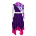 thumbnail image 4 of Zaldita Kids Girls Liturgical Praise Dance Dress Camouflage Print Long Sleeve Worship Lyrical Church Robe Dancewear Purple 10, 4 of 6