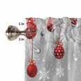 thumbnail image 5 of Christmas Ball Kitchen Curtains and Valances Set, Snowman Gifts Xmas Tree Snowflake Grey Rod Pocket Window Valance 18 Inch Window Curtain Panels for Living Room Bedroom Laundry, 27.5x24in, 3 Pieces, 5 of 7