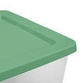 thumbnail image 7 of Sterilite, 28 Quart Clear Storage Bin, Snap-on Lid Storage Container, with Green Lid, Set of 2, 7 of 7