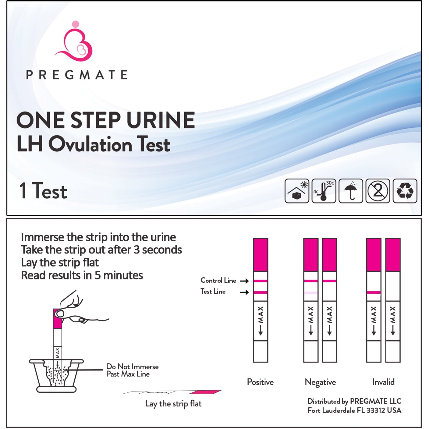PREGMATE 40 Ovulation LH Test Strips One Step Urine Test Strip
