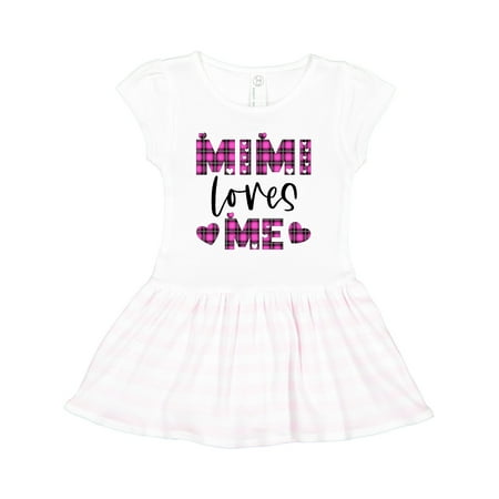 

Inktastic My Mimi Loves Me Hearts in Pink Plaid Gift Toddler Girl Dress