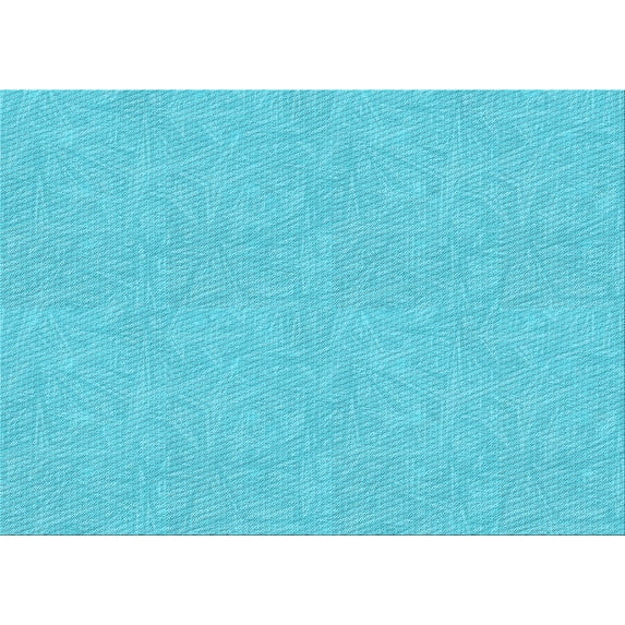 Ahgly Company Indoor Rectangle Patterned Bright Turquoise Blue Area Rugs, 8' x 12'