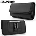 thumbnail image 4 of For Samsung Galaxy A13 5G Universal Horizontal Cell Phone Case Nylon Holster Carrying Pouch with Belt Clip and 2 Card Slots fit Large Devices 7" - Black, 4 of 7