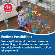 مجموعة بناء MindWare Marble Run، كبيرة مكونة من 215 قطعة و40 كرة رخامية، ومسارات ألعاب البناء الهندسية للعلوم والتكنولوجيا والهندسة والرياضيات