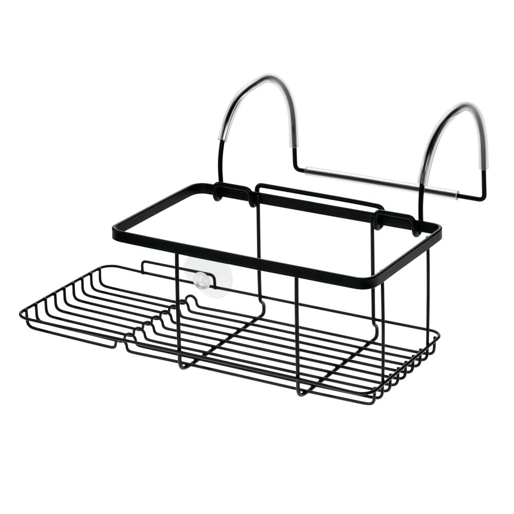 iDesign, Over Side Steel Bathtub Caddy, Matte Black